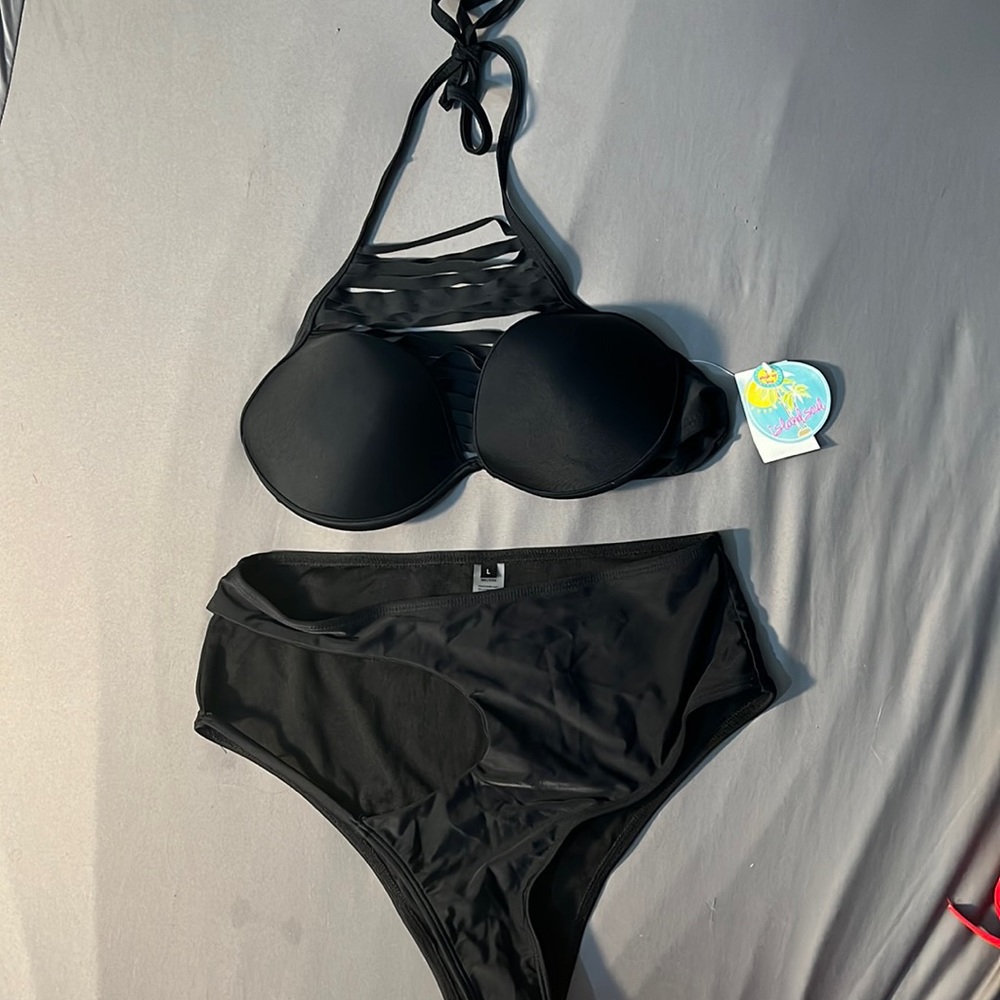 Black bikini with cutouts
